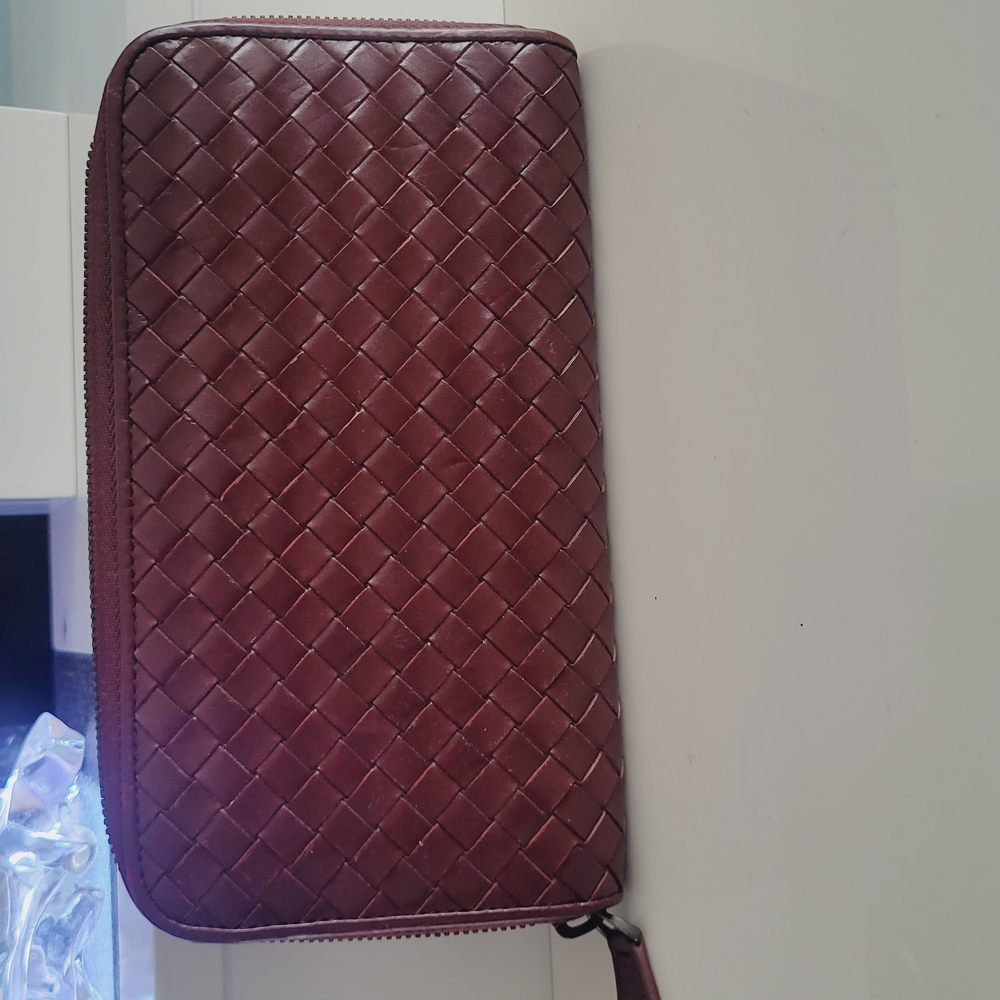 Bottega Veneta Brown Woven Leather Wallet
